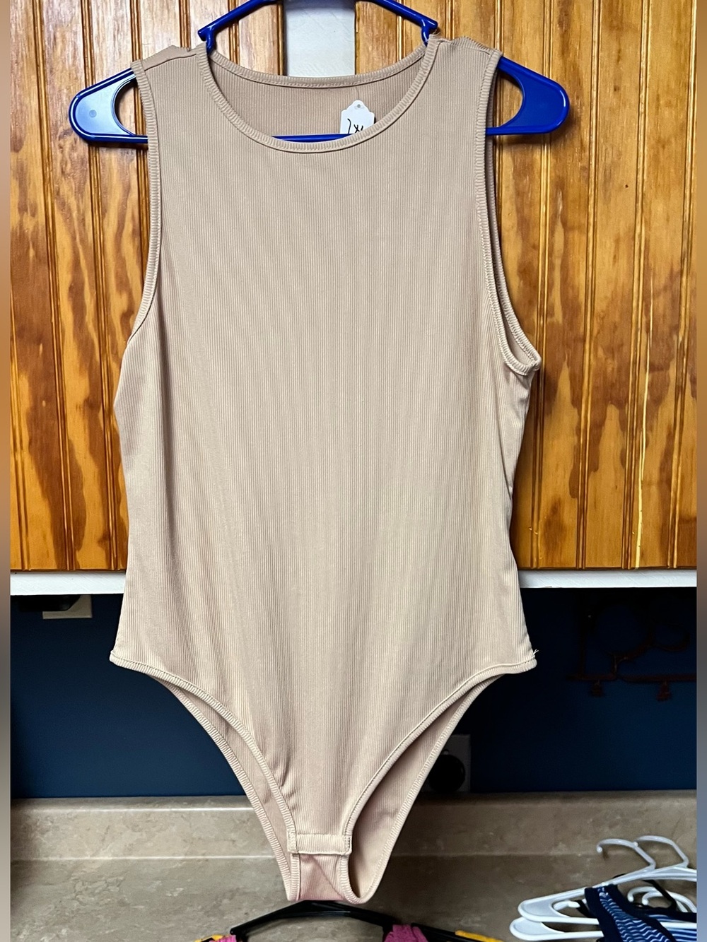 Shein Womens Sleeveless One-Piece Bodysuit in Nude size 1X